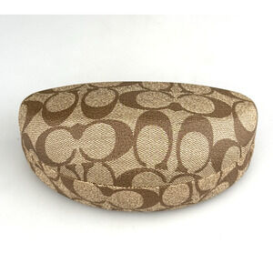 Coach New York Sunglasses Case Only Brown Signature Print Hardcase Clamshell